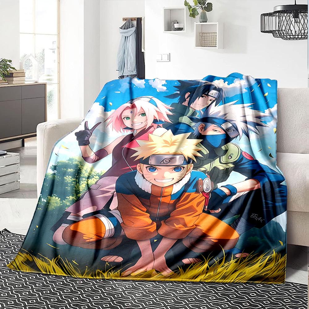 Naruto Team Adventure Flannel Blanket Super Soft Warm Cozy Blanket For Sofa Bed Office Travel Allseason Home Decor Gift