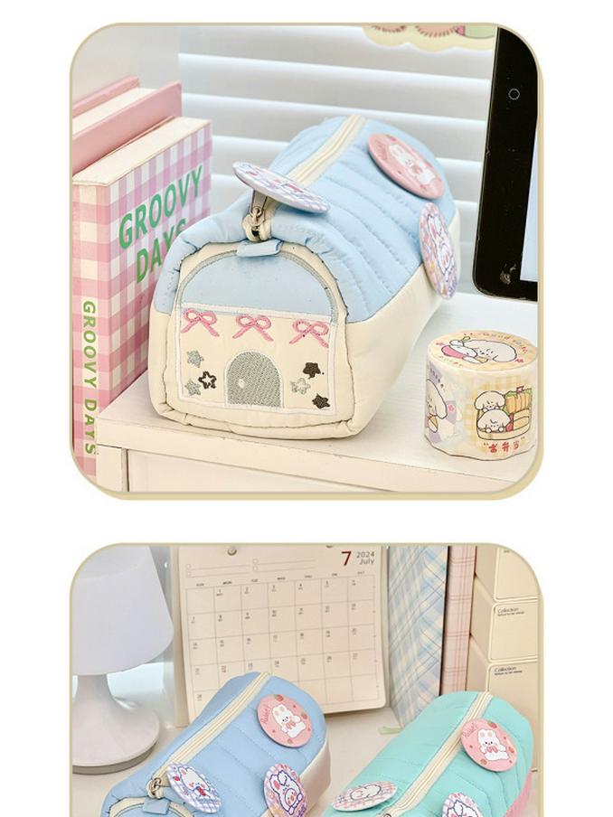Little House Design Cute Pencil Case: Large Capacity Student Stationery Storage Bag