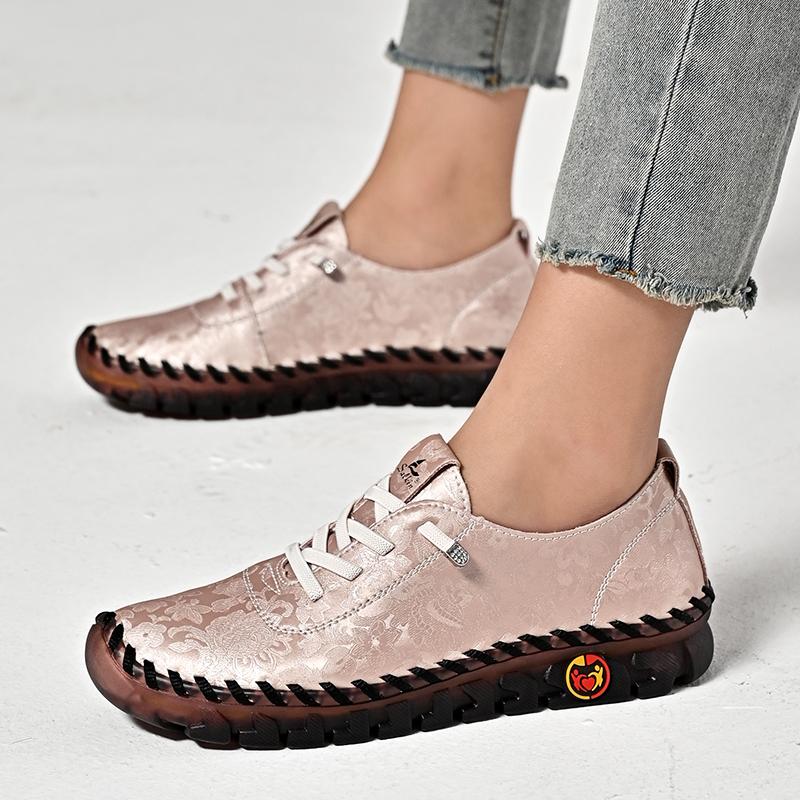Damen Wanderschuhe Mokassins Fahrschuhe Komfort Flats Casual Plus Size Outdoor Handgefertigte Schuhe