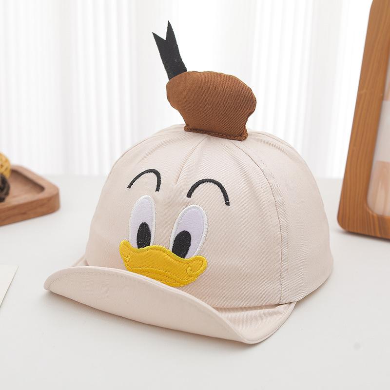 Peaked Cap Cute Duck Expression Three-Dimensional Ears Breathable Sun Hat Infant Soft-Brimmed Baseball Cap June-2 Years Old