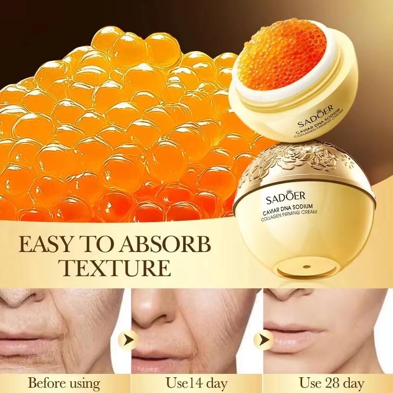 Caviar Anti-Falten-Gesichtscreme, Kollagen, Anti-Aging, straffendes Lifting, verblasst feine Linien, feuchtigkeitsspendend, glatt, aufhellend, Hautpflegeprodukte