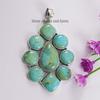 Genuine Turquoise Pendant, Arizona Turquoise Cluster Pendant, 925 Sterling Silver Pendant, Birthday Pendant, Multi Stone Pendant