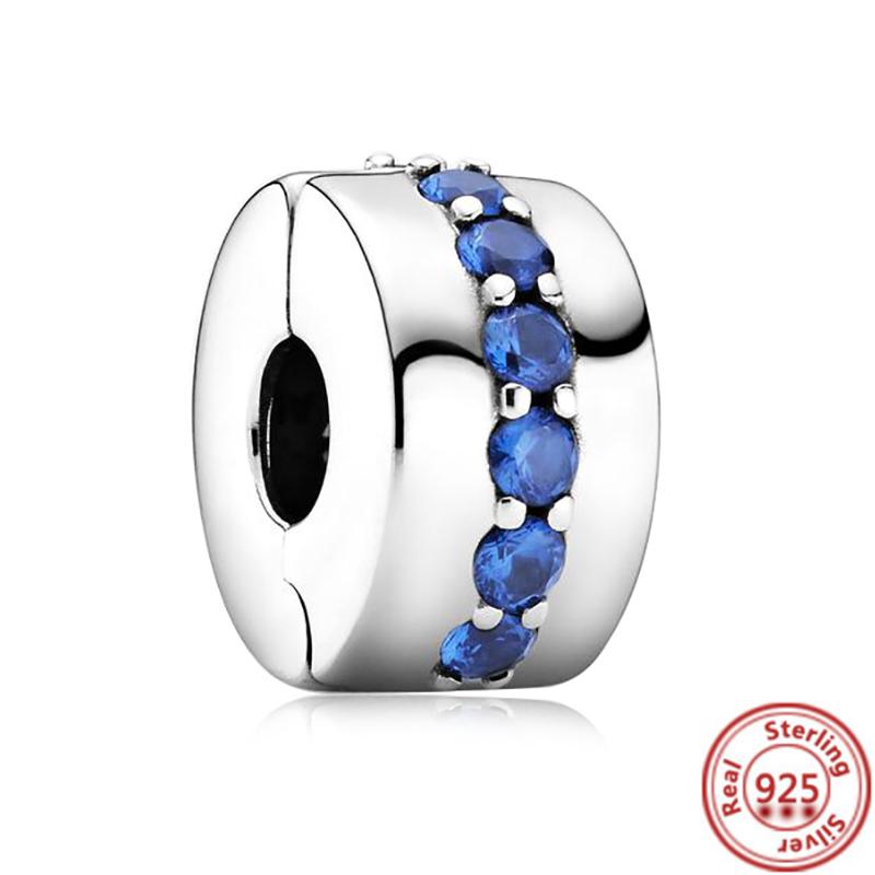 Fit Original Pantaro Charms Bracelet DIY Zircon 925 copper Blue Angel Wings Feathers Crown Star Moon Sun Clip Heart Shiny Beads