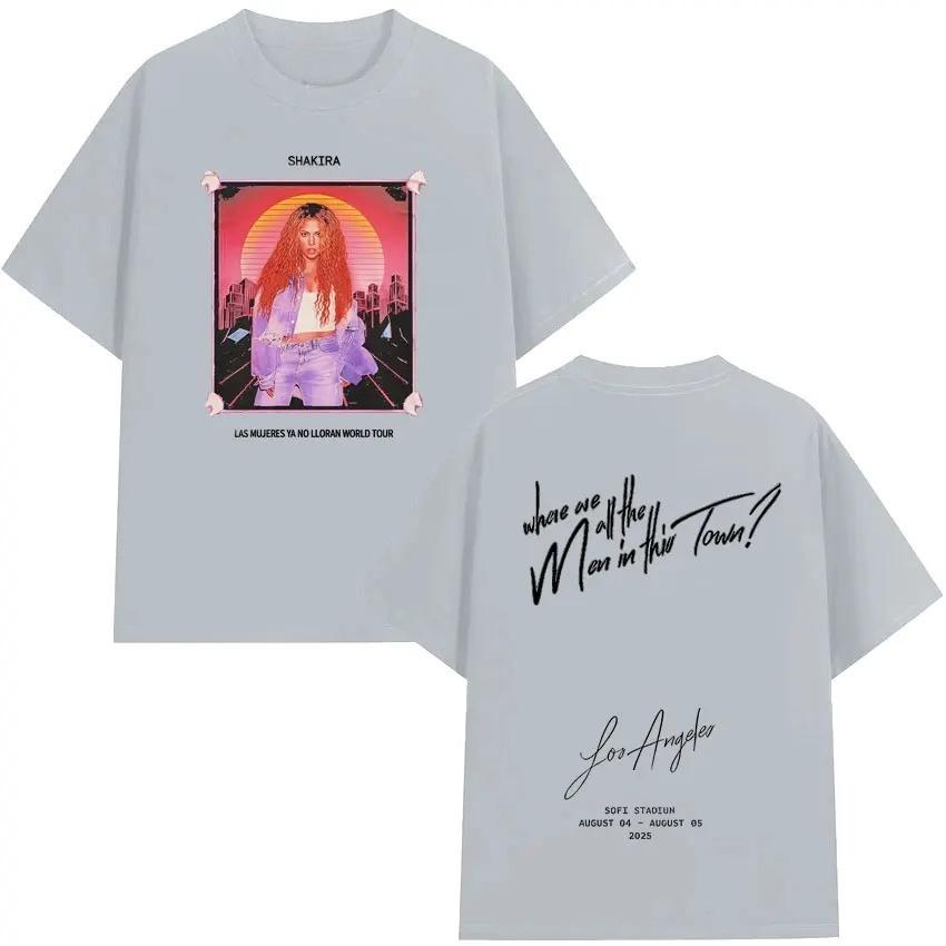 

Shakira Double Sided Print Fashion Graphics Aesthetic Harajuku Tees Cotton 2026 T-shirt Unisex Women Casual Tshrit Summer Tops 4XL