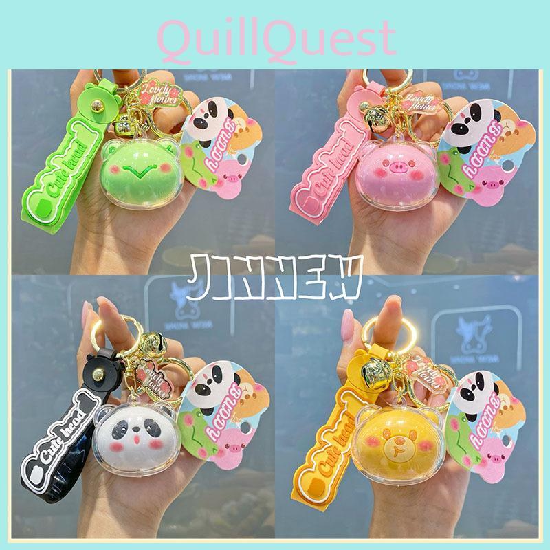 Charming Acrylic Keychain With Cute Animal Heads Stylish Keyring For Women Gift