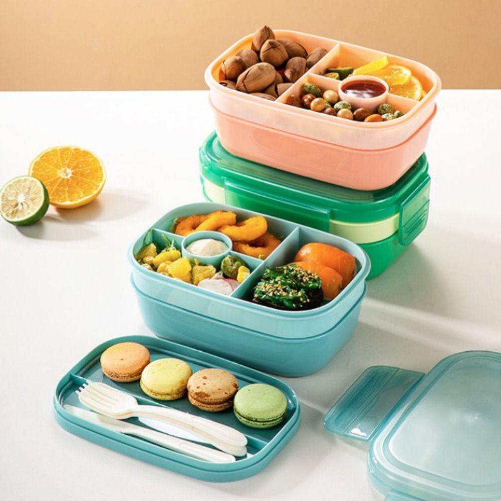 Leak-Proof Lunch Container 3 Layer Salad Box Microwavable Food Storage Box  Worker