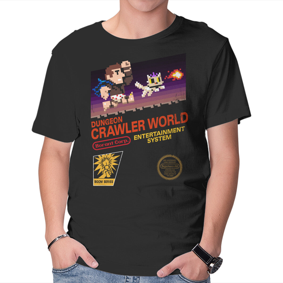 Unisex Crew Neck T-Shirt Dungeon Crawler World Graphic Short Sleeve Casual Tee XXL