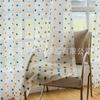 Perdea din Tulle Transparentă cu Buline Macaron și Pompoane Pufoase Decor Fereastră Cameră Copii Modern Minimalist