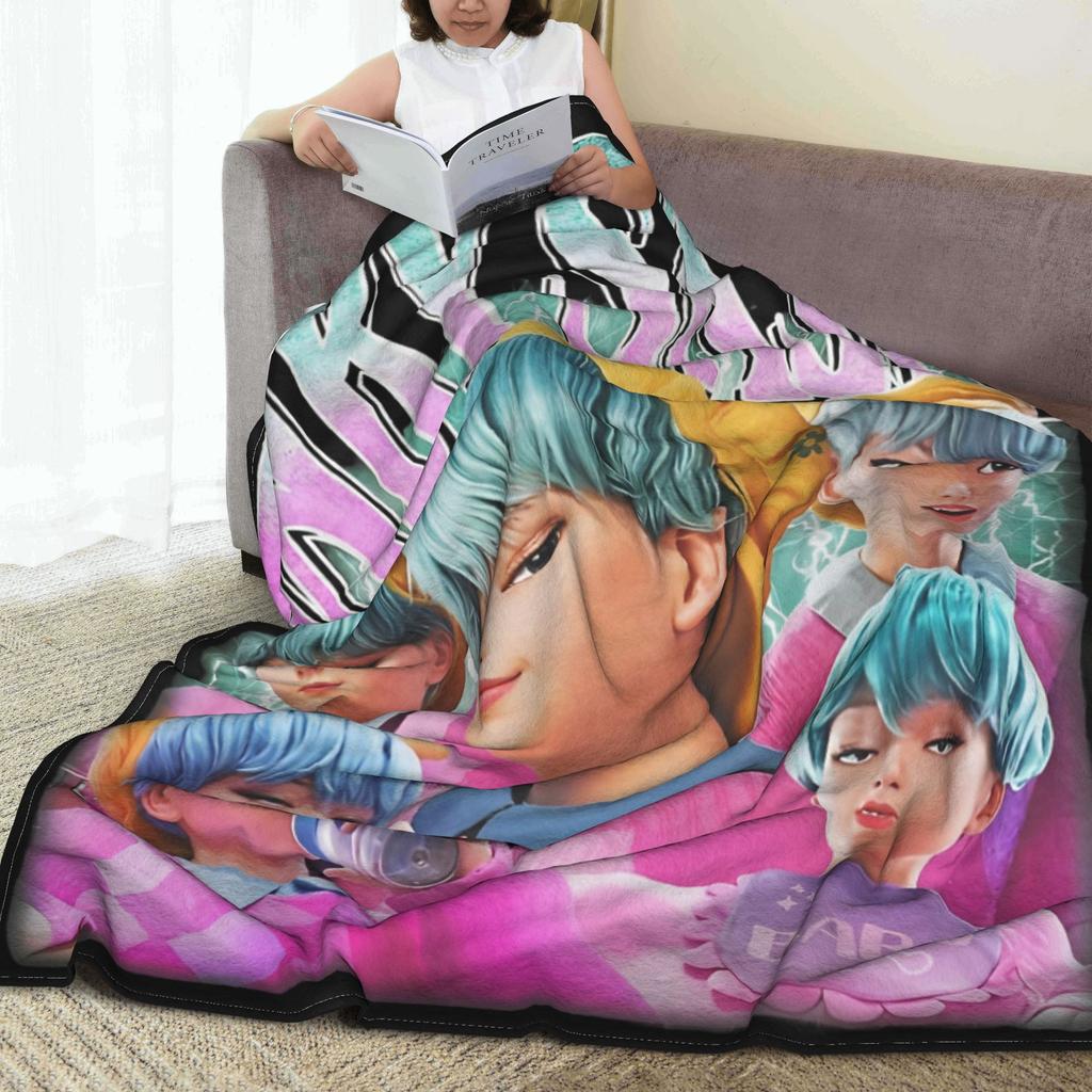 KPop Demon Hunters Baby Saja Blanket Quality Warm Throw Blanket Winter Child Couch Chair Street Trend Bedspread