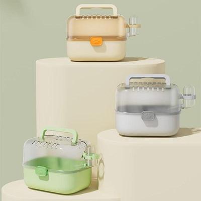 Gaiola Portátil para Hamster com Alça Garrafa de Água Caixa Transportadora para Chinchila Gaiola de Viagem para Animais Pequenos Hamster Suprimentos para Animais de Estimação