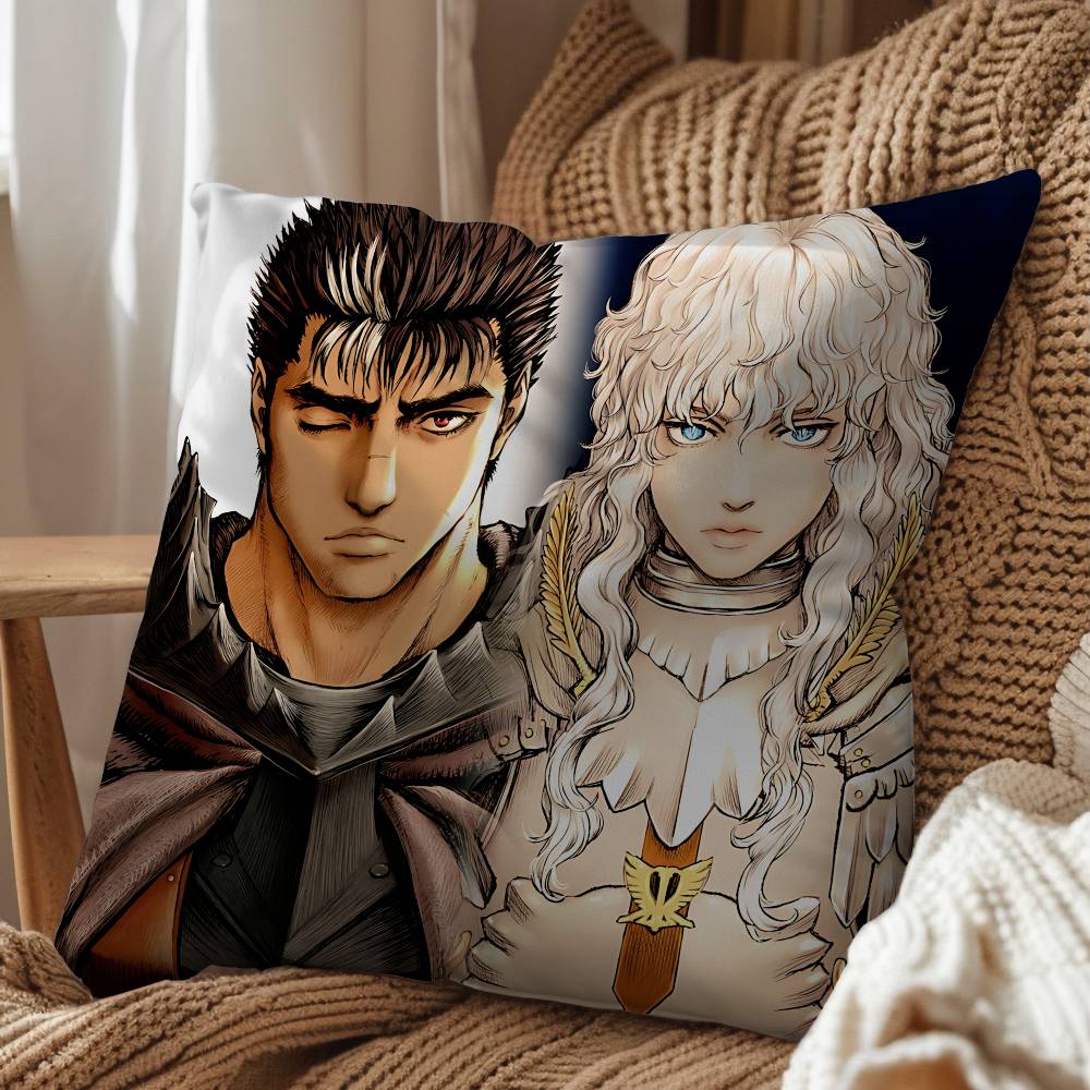 cartoon Griffith Guts Berserk Pillow Case Pillow Case Living Room Sofa Cushion Cover Suitable For Home Bedroom Room Decoration