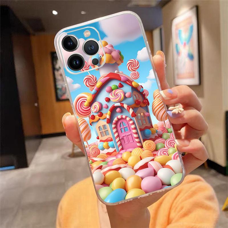 Cute Candyland Phone Case For Iphone 15 14 Pro Max 13 12 11 Pro Max XSMax XR 12 13 Mini 14 Plus