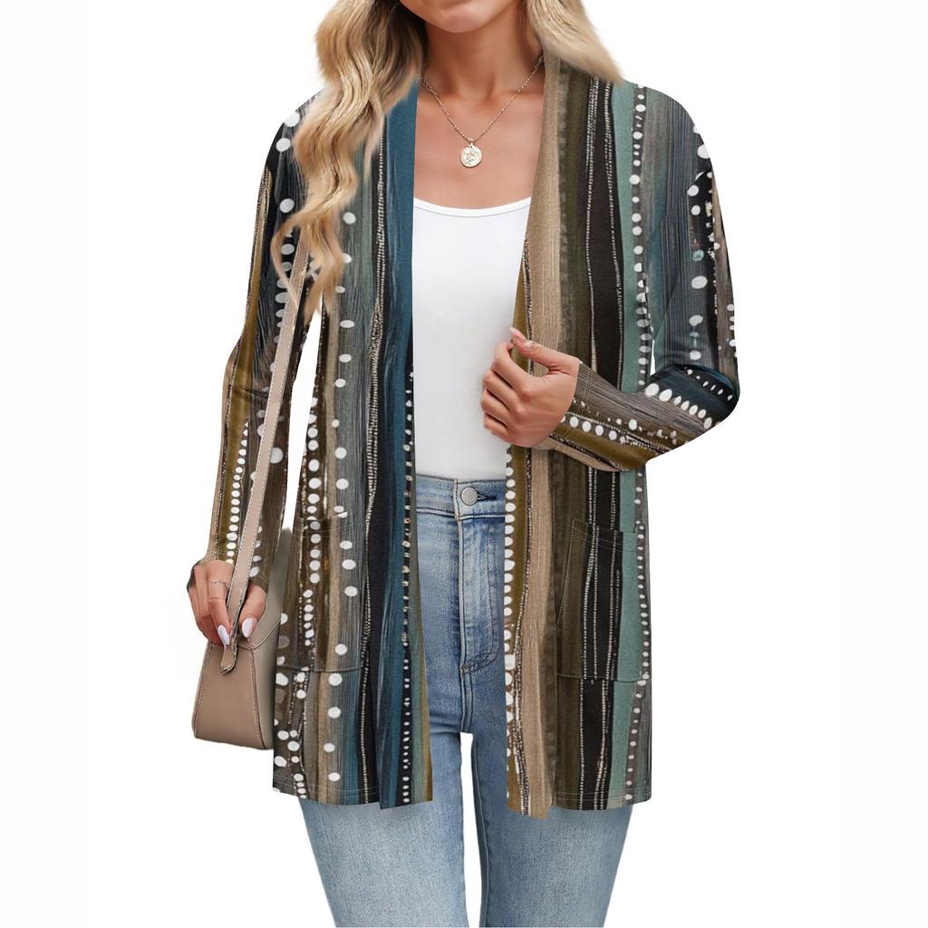 Women's Lightweight Cardigan Sweaters Open Front Long Sleeve Casual Loose Thin Cardigans With Pockets