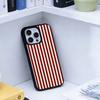 Burgundy White Stripe  Phone Case For iPhone17,16,15,14,13 Plus,Pro Max Magnetic For Magsafe Wireless Charging