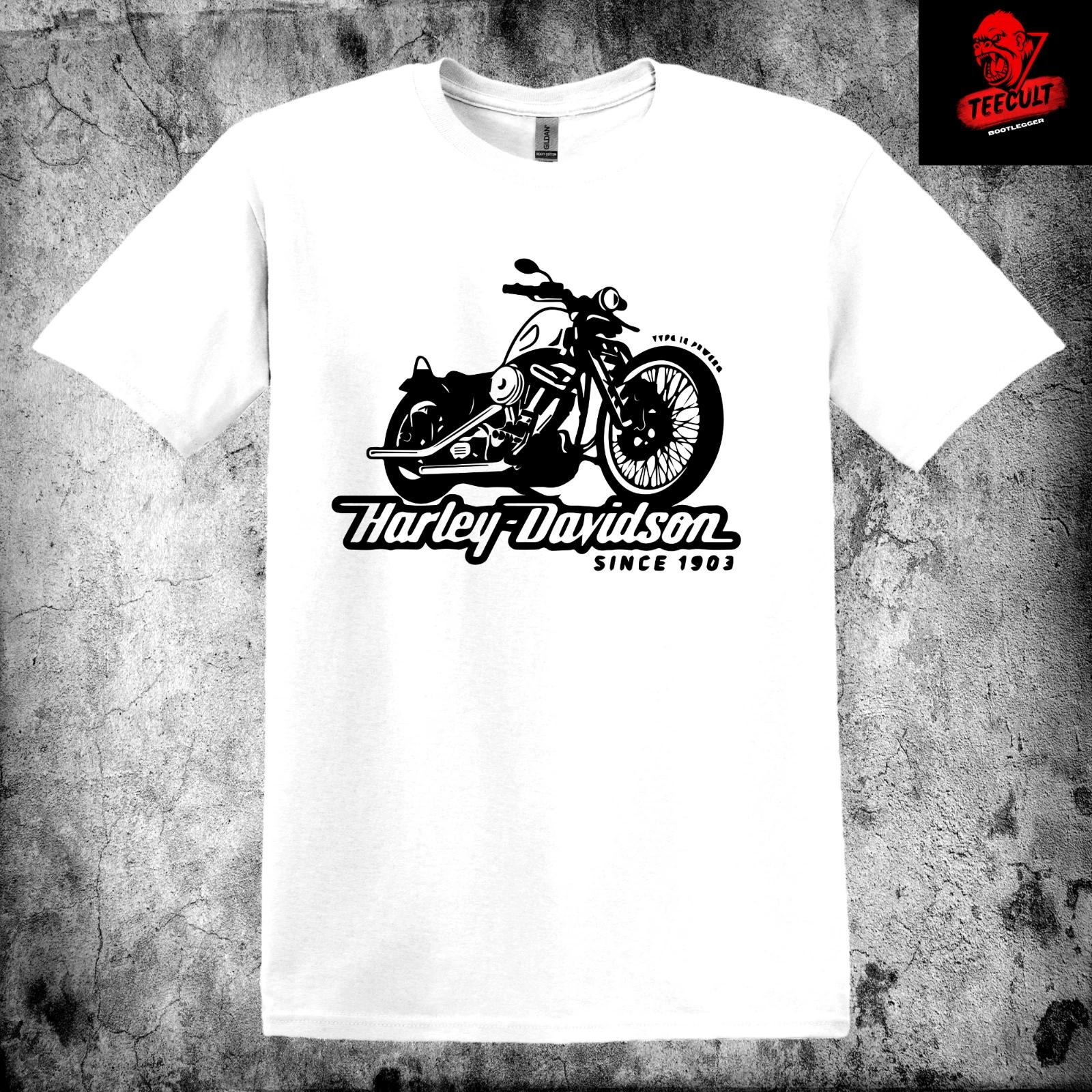 Мужские и Женские Футболки Harley-Davidson Motorcycles Премиум Унисекс Плотный Хлопок Байкерские L