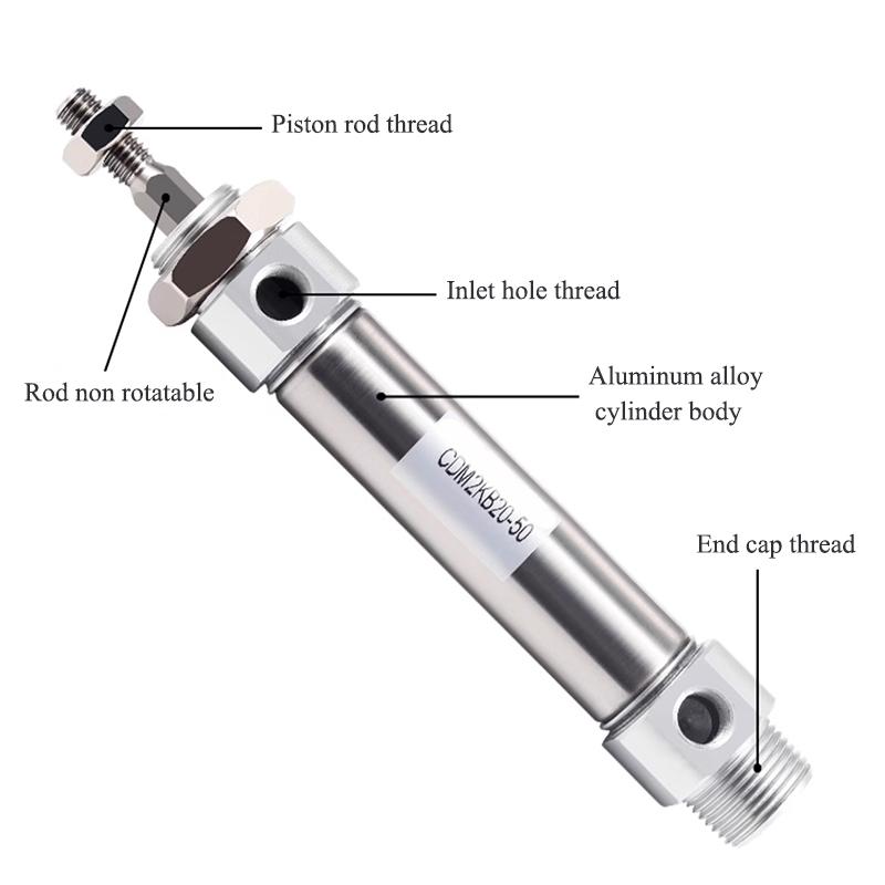 Stainless Steel Pneumatic Cylinder CDM2KB Mini Hexagonal Piston Rod Anti Rotation CDM2KB20/25/32/40-50X75X100X150X200X300