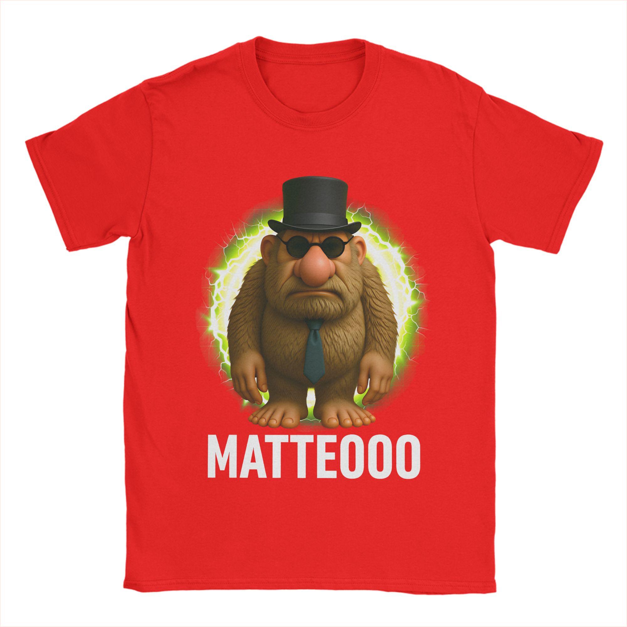 Matteo Mateo Matteooo Italian Brainrot T Shirts for Men Pure Cotton Vintage TShirts Round Neck Tees Short Sleeve Tops Graphic S