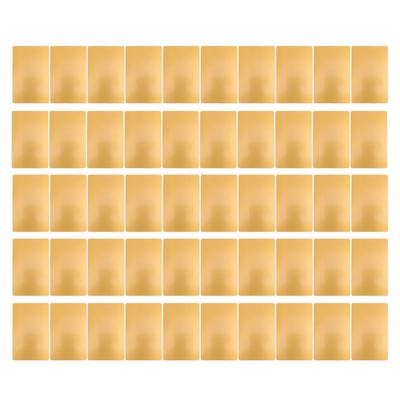 50 Sheets Metal Business Card Heat Transfer Aluminum Business Cards Blanks DIY Craft Supplies Gold