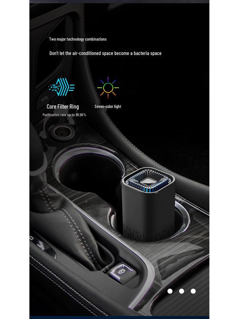 USB Car Air Purifier & Aroma Diffuser with Negative Ion Technology