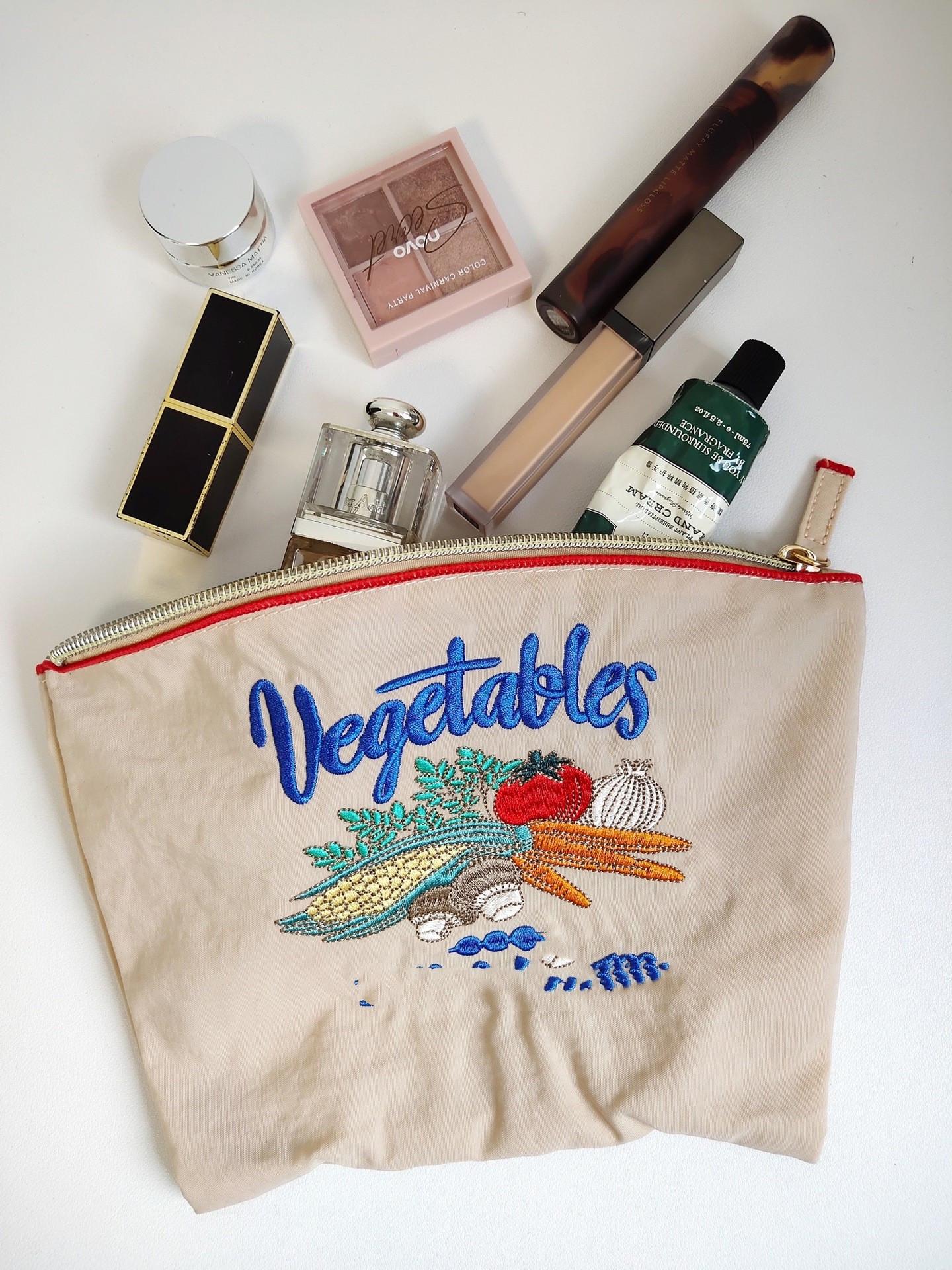 

Екологічно чиста водонепроникна жіноча косметичка в японському стилі з милою мультяшною вишивкою Vertical