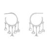 COACH Charm Hoop Brass Plated Earrings Women's Silver