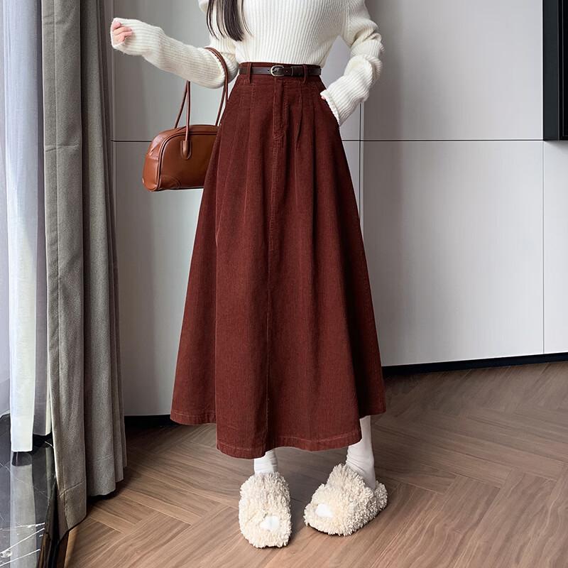 Women's High-Waist A-Line Pleated Faux Leather Skirt