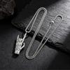 Vnox Bone Rock Hand Gesture Pendant Necklaces, Gothic Punk Music Jewelry, Men's Silver Color Stainless Steel Box Chain Necklace