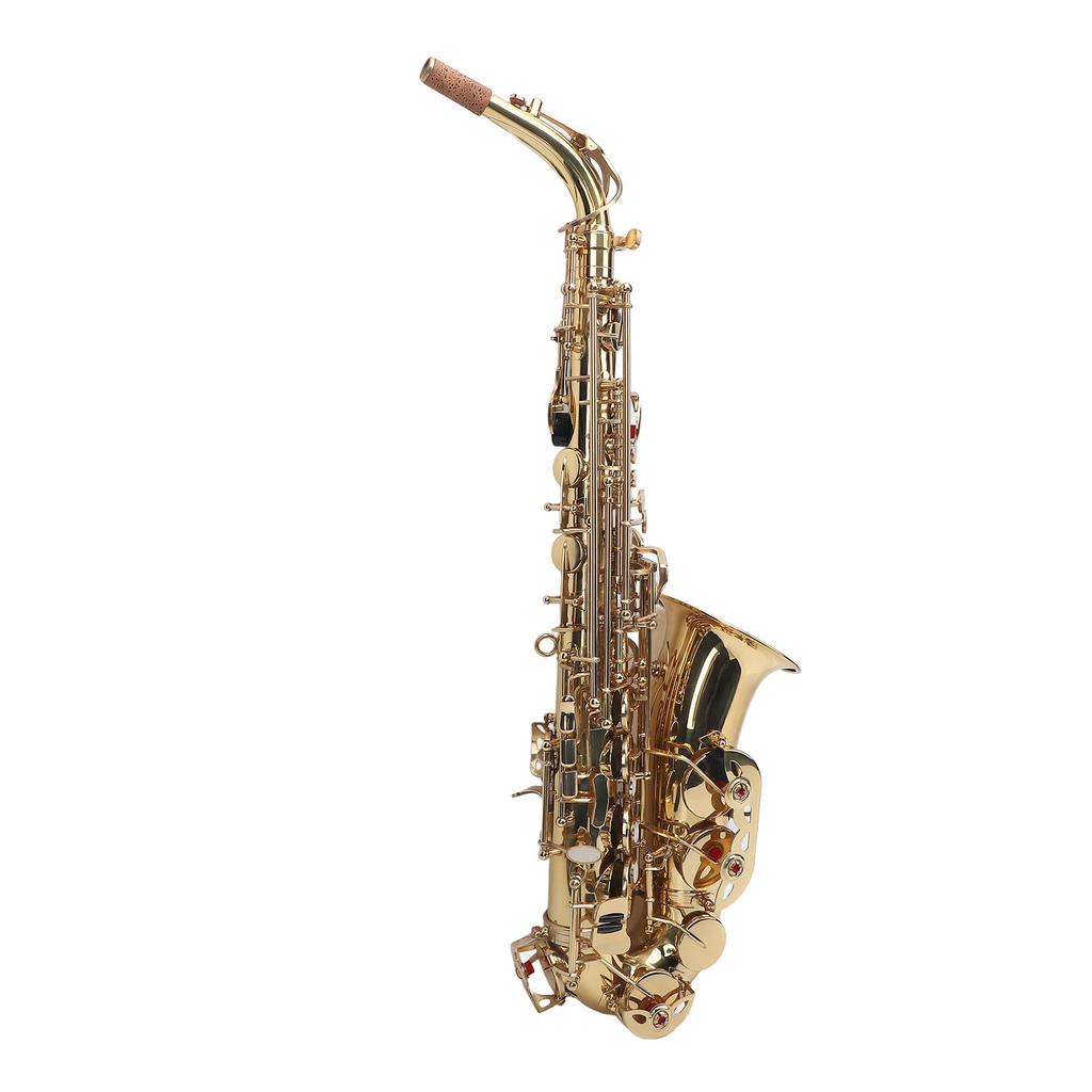 Eb Alto Saxophone Kit Golden Brass Engraving Curved Neck Saxophone Wind Instrument for All Players