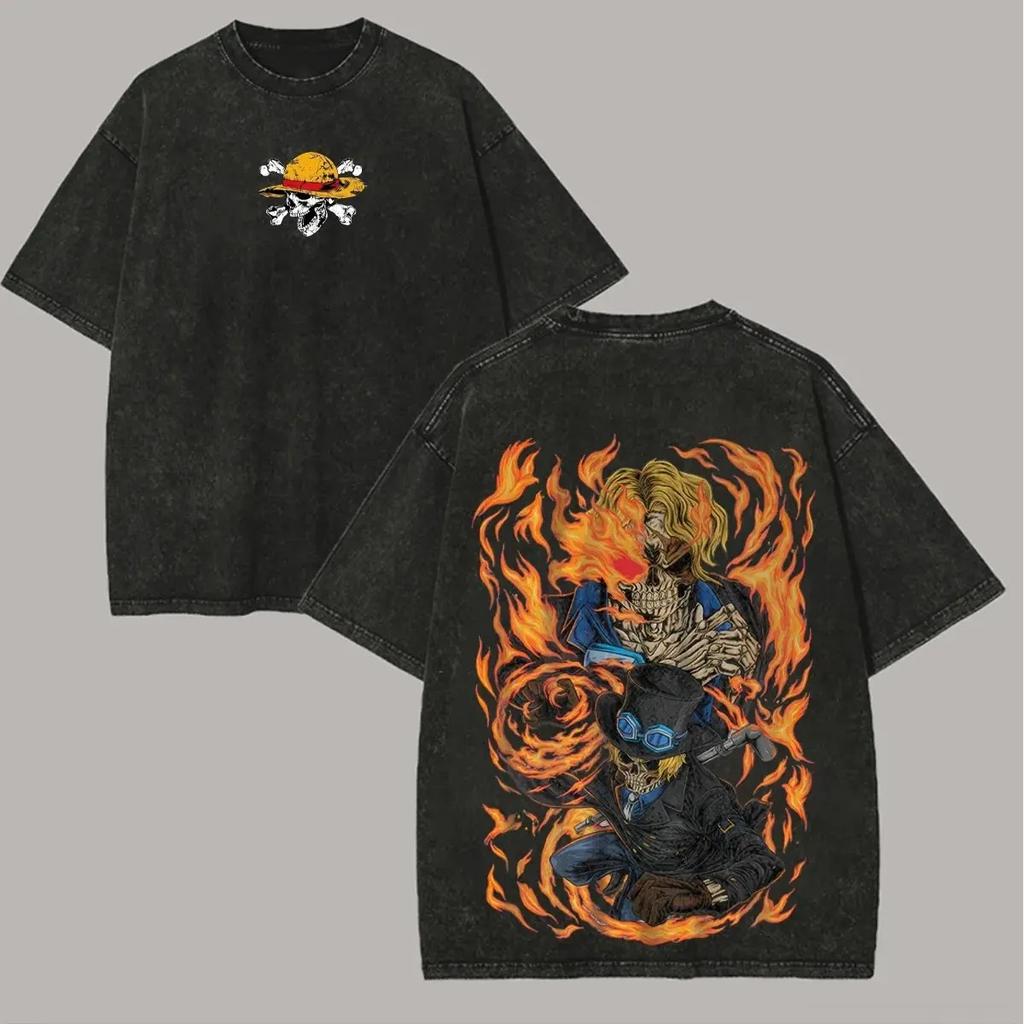 Hot Sale One Piece Boa Hancock Graphic Print T-Shirt Men Women Streetwear Hip Hop Harajuku Fashion Vintage Washed Cotton Summer New Tee Oversized Top