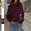 Avslappnad Semester Enfärgad Långärmad Ulltröja för Damer 2025 Höst och Vinter