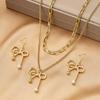 Elegant Bow Jewelry Set: High-Quality Women's Stud Earrings and Necklace