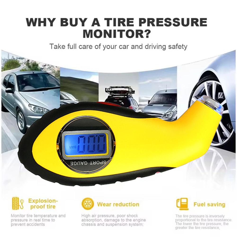 Compact Digital Tire Pressure Gauge with LCD Display for Cars Motorcycles and Vehicle Maintenance Kits