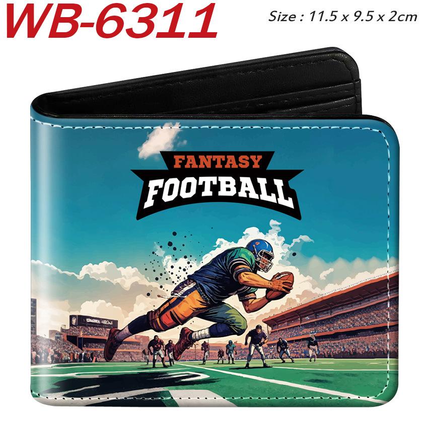 Sports Ball Bifold Wallet Football Basketball Rugby Pattern Student Coin Purse Card Holder Leather Short 1pcs