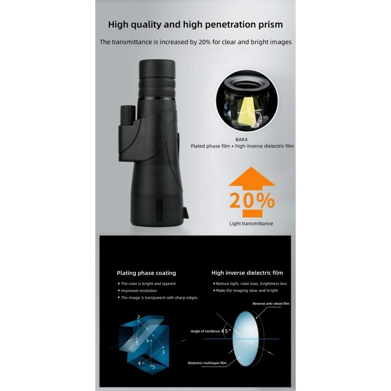 Outdoor Equipment 10-30x50 Powerful Monocular Longng Range Zoom Pocket Spotting Telescope Eyeglass BAK4 HD Handheld Optic