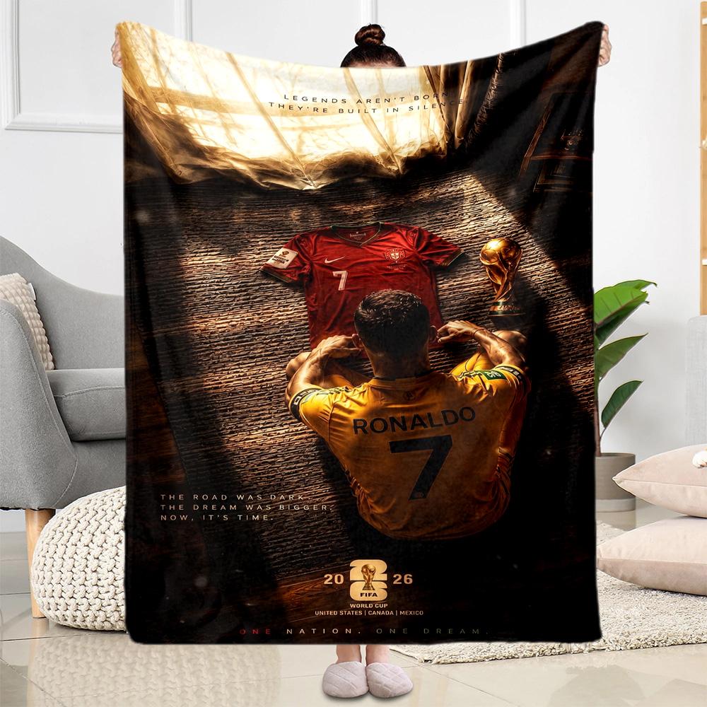 Cr7 Football Legend Blanket Soft & Cozy Perfect for Sofa Chair Bedding All-Season Use Digital Print Gifts For Family Or Friends