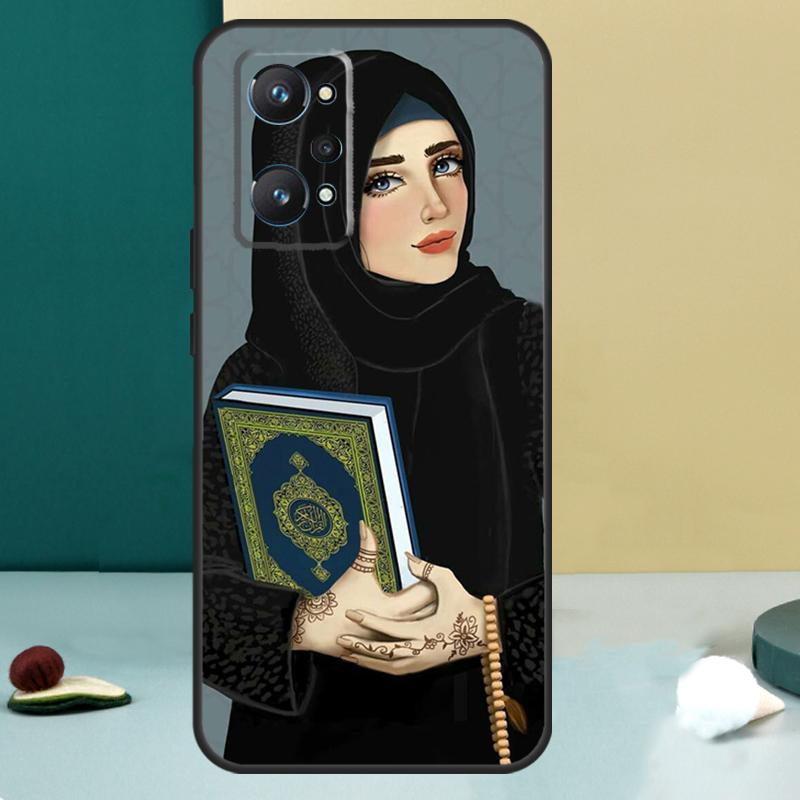 Muslim Islamic Gril Eyes Hijab For Realme 11 10 12 13 14 Pro Plus GT 7 6 5 Pro GT 6T C67 C61 C53 C51 C21Y C25S C75 C55 Case