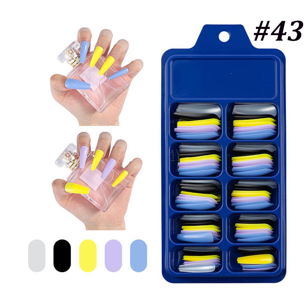 24/100Pcs Candy Color False Nail Tips Full Cover Matte Acrylic Ballerina Fake Nails Tip DIY Beauty Manicure Extension Tools