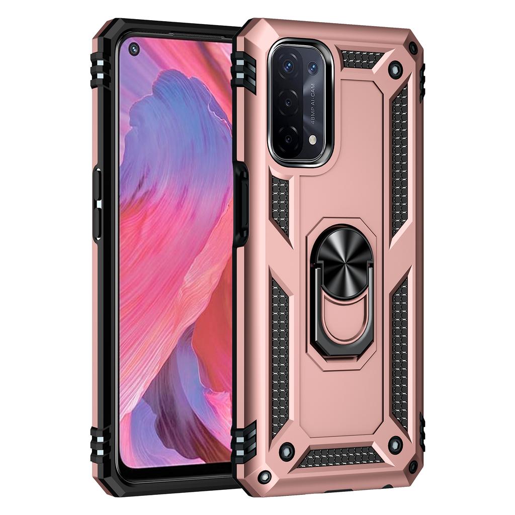 Luxury Armor Shockproof Case for OPPO A16 A16S A32 A72 A52 A53 A54 A55 A74 A5 A3S A5S A7 Reno 6 5Z Metal Ring Holder Phone Cover