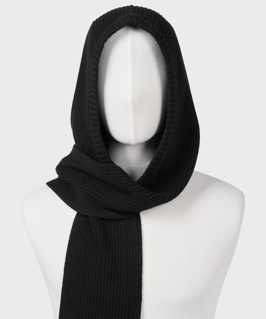 Musinsa Standard Lambswool Knit Scarf Balaclava [Black]