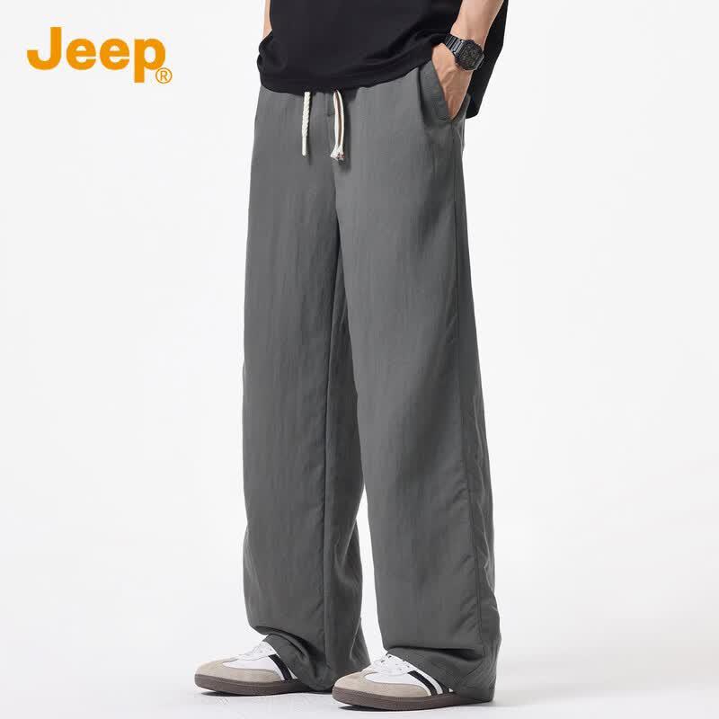 JEEP Men s Ice Silk Tencel Wide-Leg Casual Pants L