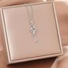 Women's Silver Titanium Steel Necklace with Micro-Inlaid Zircon - Elegant, Durable Clavicle Chain Jewelry