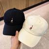 Retro Giraffe Embroidered Baseball Cap for Women  Trendy Korean Couple Academy Style Soft Top Baseball Cap for Men
