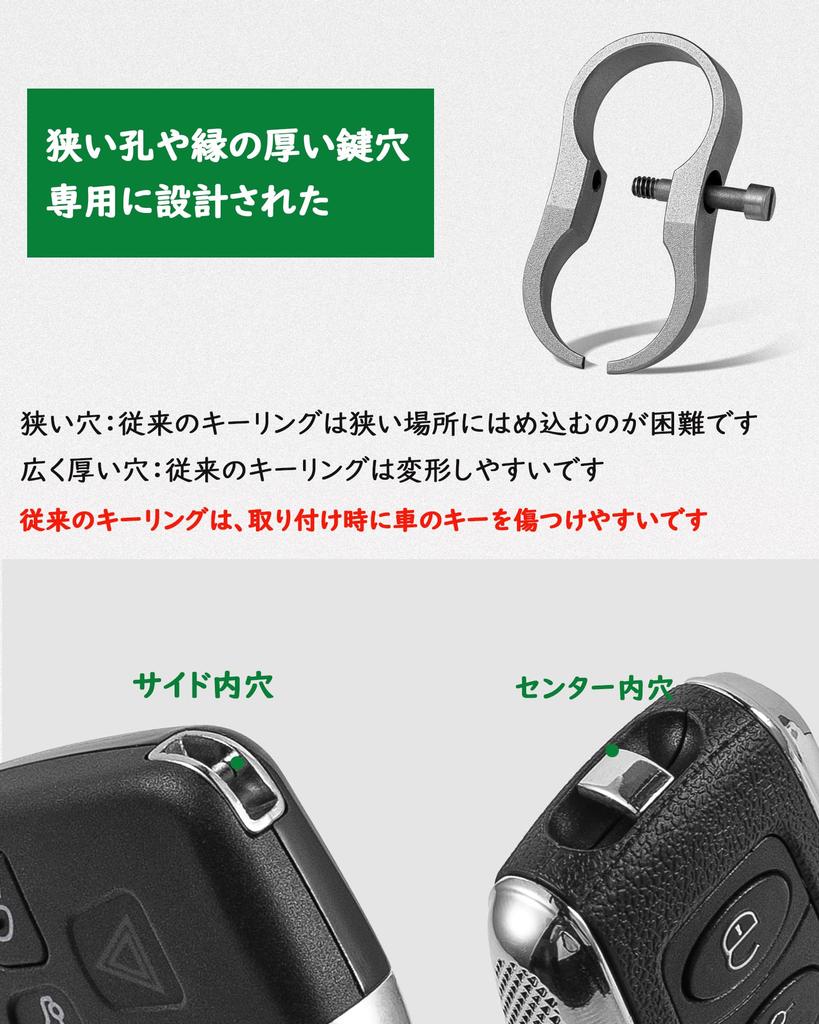 [FEGVE] Titanium Keychain Ring Mini Clip-on Keyring Screw-in Lock Narrow