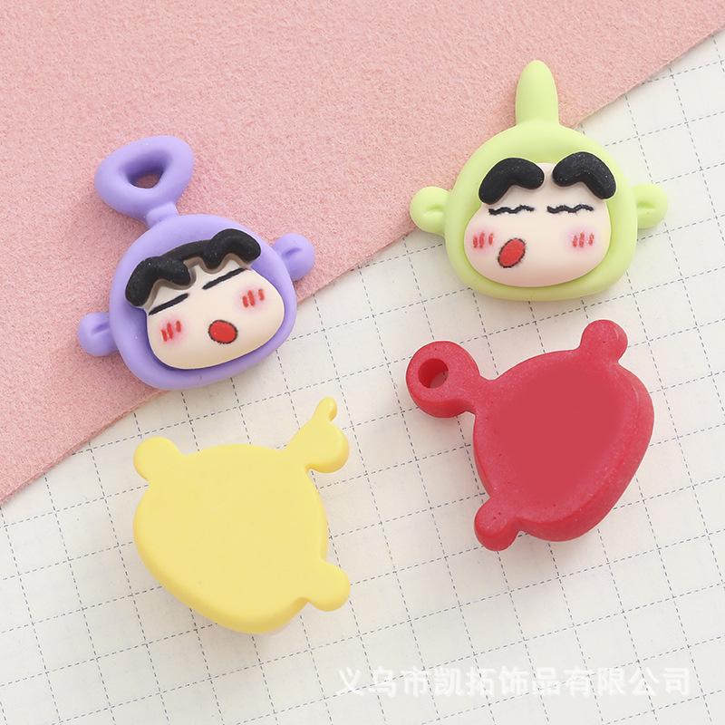 Cartoon Teletubbies & Shin-chan DIY Phone Case, Cup Stickers, and Hair Clip Accessories