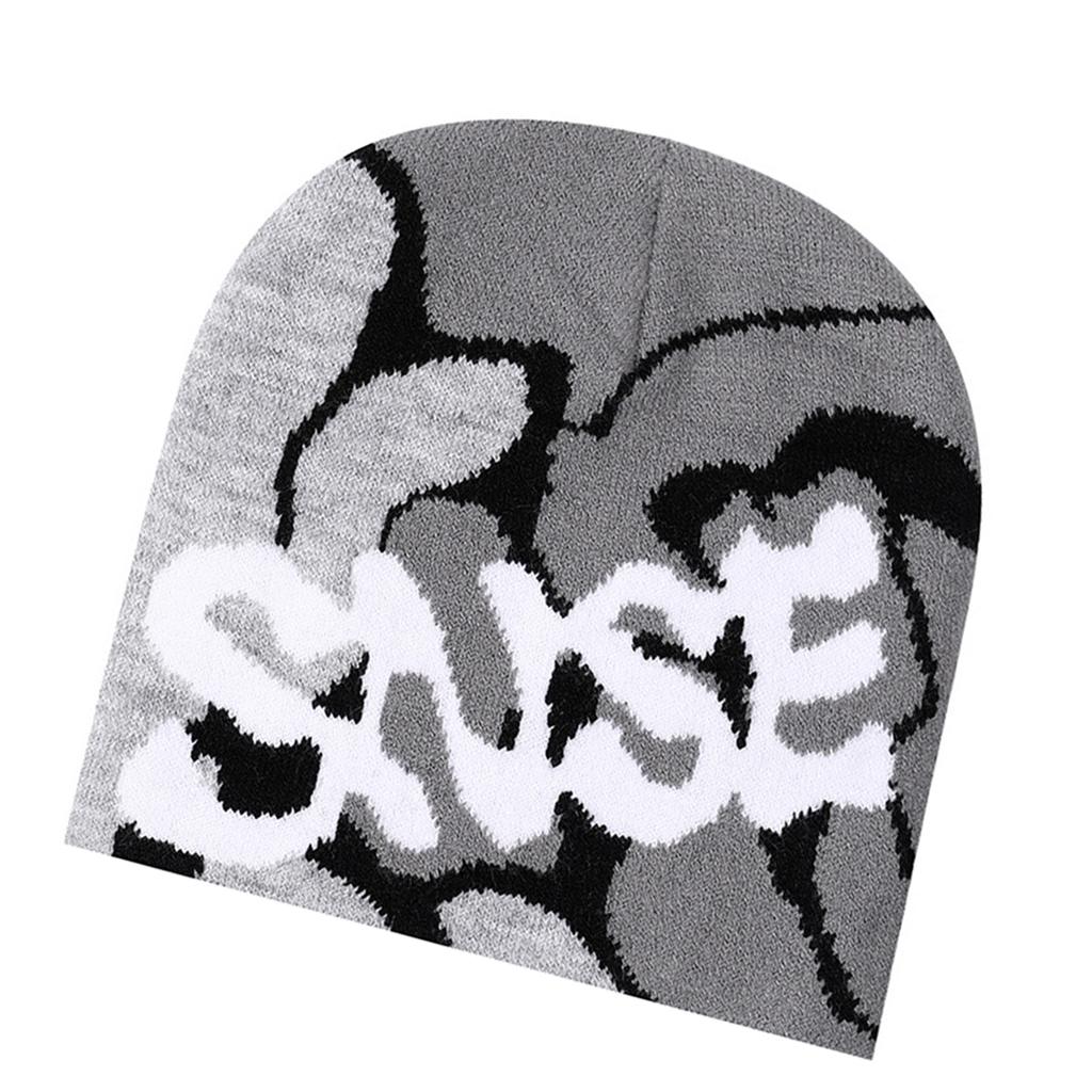 Hiphop Knitted Hat with Jacquard Letter Warm Fashion Hat Winter Headwear for Autumn/Winter