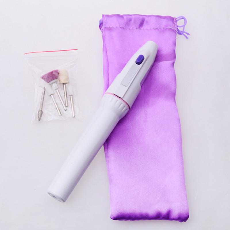 1 Set 5 Bits Professional Electric Nail Drill Kit Set Battery Manicure Pedicure Grinding Burnishing