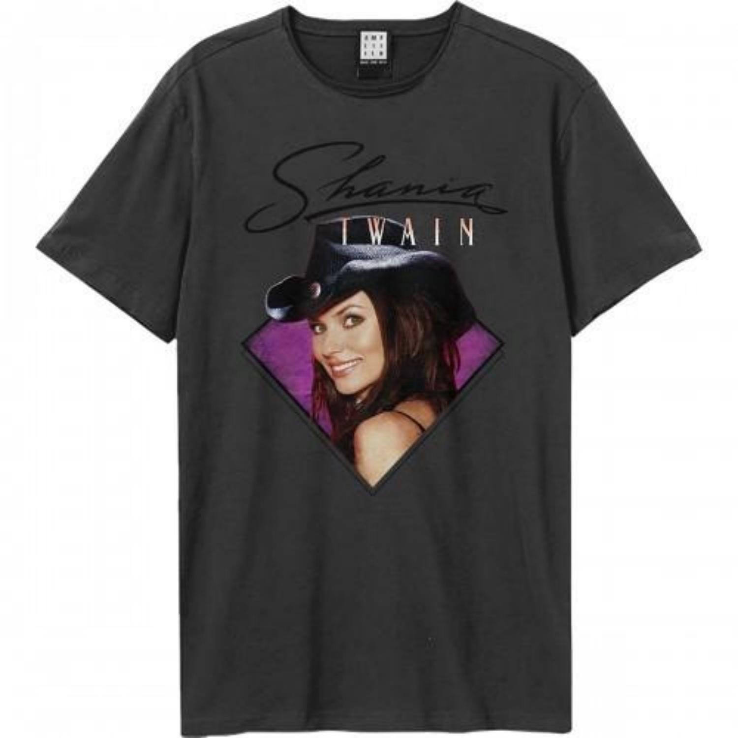 Amplified Unisex Adult Face Shania Twain T-Shirt S