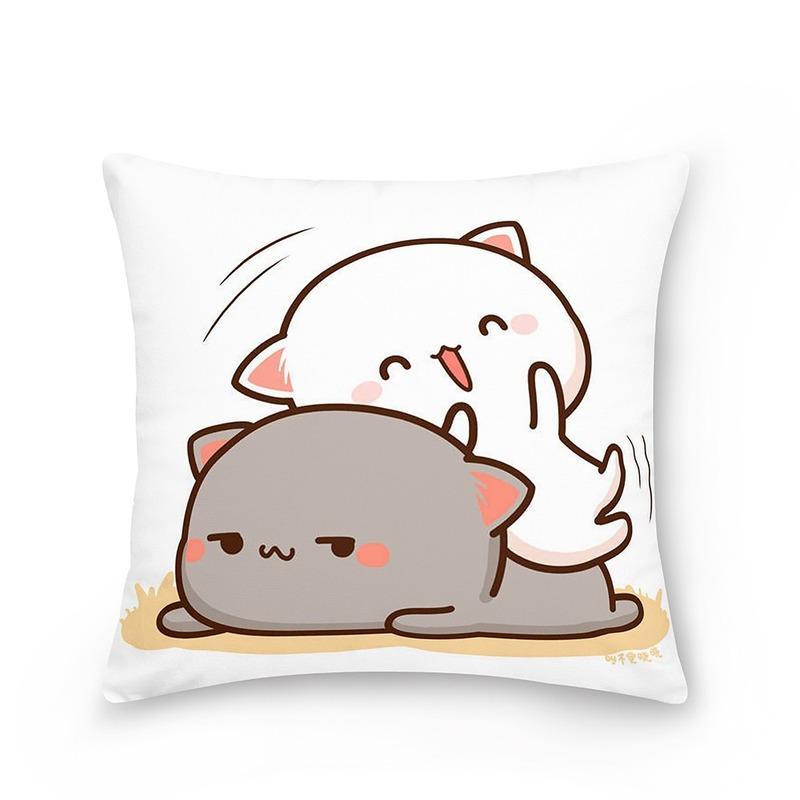 Home Peach Cat Cushion Cover Pillowcase Sofa Car Pillowcase Christmas Decoration Bedroom Living Room Pillowcase