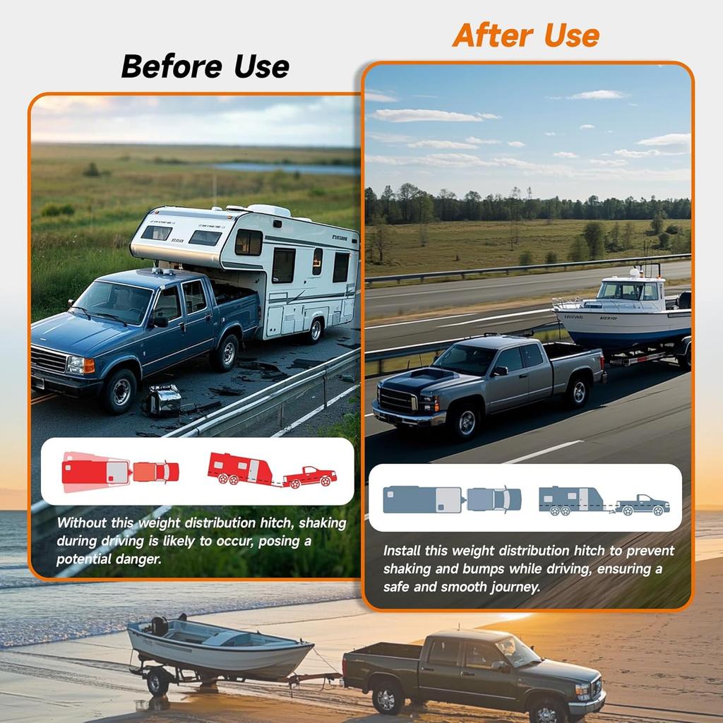 Heavy Duty Weight Distribution Hitch Hooks, 2 pcs, Black Powder Coated, Compatible with Trailers RVs Trucks