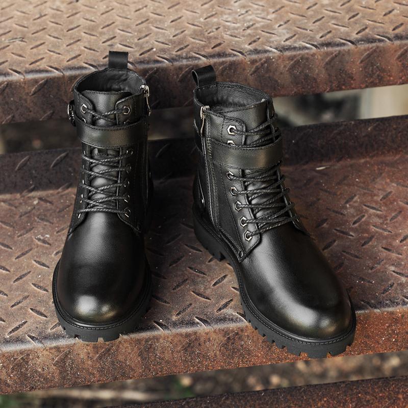 Men's Genuine Cow Leather Boots New Winter Snow Boot Top Quality Designers Casual Boots For Men Luxury Brand Italian Trendy Boot